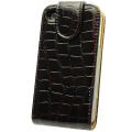 Premium iPhone 4 Dark Brown Crocodile Leather Case