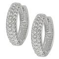 Silvertone Cubic Zirconia Hoop Earrings