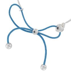 Sunstone Sterling Silver Blue Bow Beaded Bangle Bracelet