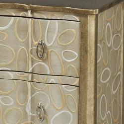 Hand-painted Silver and Gold Finish Accent Chest