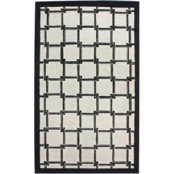 Handmade Luna Ivory Trellis Wool Rug (5' x 8')