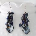 Sterling Silver Lapis and Mother of Pearl Earrings (Thailand)