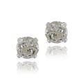 Glitzy Rocks Sterling Silver 2 1/10ct TGW 6mm White Topaz Stud Earrings