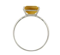 10k White Gold Citrine Solitaire Ring