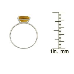 10k White Gold Citrine Solitaire Ring