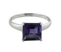 10k White Gold Amethyst Solitaire Ring