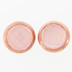 Meredith Leigh Silver Pink Quartz and Mother of Pearl Earrings