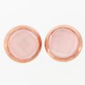 Meredith Leigh Silver Pink Quartz and Mother of Pearl Earrings