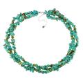 Turquoise and Brown Freshwater Pearl 3-strand Necklace