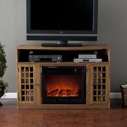 Grigsby Weathered Oak Media Console Fireplace