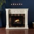 Moreland Ivory and Gray Faux Slate Gel Fuel Fireplace