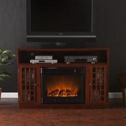Brannick Mahogany Media Console Fireplace