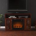 Brannick Mahogany Media Console Fireplace
