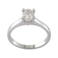 14k White Gold 3/4 CT TDW Certified Clarity-enhanced Oval Shape Diamond Ring (H, SI1)