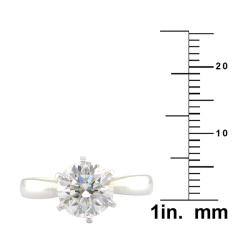 14k White Gold 2.06 CT TDW Certified Clarity-enhanced Round Diamond Ring (H, VS2)
