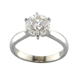 14k White Gold 2.06 CT TDW Certified Clarity-enhanced Round Diamond Ring (H, VS2)