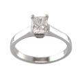 14k White Gold 3/4 CT TDW Certified Clarity-enhanced Radiant-cut Diamond Ring (F, SI1)