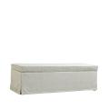 Portfolio Blane Khaki Sand Skirted Wall Hugger Bench Storage Ottoman