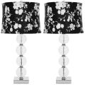 Indoor 1-light Glass Sphere Black/ White Shade Table Lamps (Set of 2)