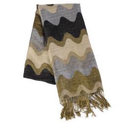 Adi Designs Women's Wave Design Fringed Pashmina Shawl
