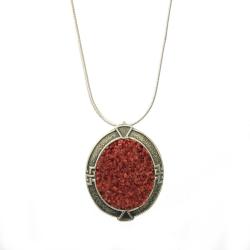 Sterling Silver Coral Grains Necklace