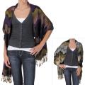 Adi Designs Women's Wave Design Fringed Pashmina Shawl