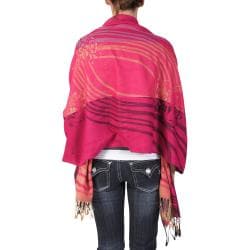 Adi Designs Women's Floral Pattern Fringed Fashion Shawl