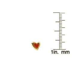 Gold over Silver Red Heart Earrings