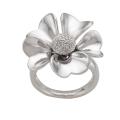 Sterling Silver 1/10ct TDW Diamond Flower Ring (I-J, I2-I3)