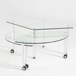 Shine Round Functional 3-tier Coffee Table 