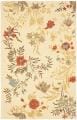 Handmade Blossom Beige Wool Rug (8' x 10')