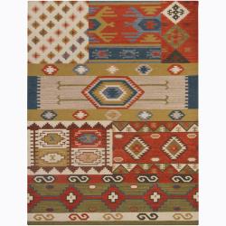 Hand-made Flat-weave Mandara Rug (7' x 10')