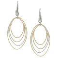 Two-tone Sterling Silver Multiple Oval Earrings