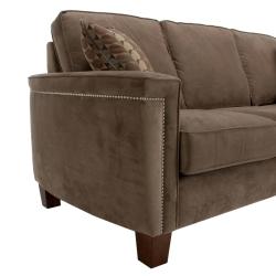 Premier Brown Velvet Fabric Sofa and Chair