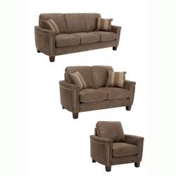 Premier Brown Velvet Fabric  Sofa , Loveseat and Chair