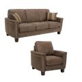 Premier Brown Velvet Fabric Sofa and Chair