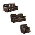 Cherokee Brown Italian Leather Reclining Sofa, Loveseat and Chair
