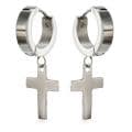 West Coast Jewelry Stainless Steel Cross Dangle Earrings