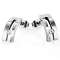West Coast Jewelry Stainless Steel Cubic Zirconia Earrings