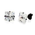 West Coast Jewelry Stainless Steel 8 mm Cubic Zirconia Stud Earrings