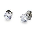 West Coast Jewelry Stainless Steel 3 mm Cubic Zirconia Stud Earrings