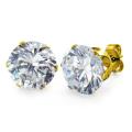 West Coast Jewelry Goldplated Steel 10 mm Cubic Zirconia Stud Earrings