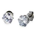 West Coast Jewelry Stainless Steel 5 mm Cubic Zirconia Stud Earrings