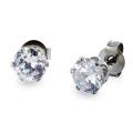 West Coast Jewelry Stainless Steel 4 mm Cubic Zirconia Stud Earrings
