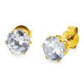 West Coast Jewelry Goldplated Steel 5 mm Cubic Zirconia Stud Earrings