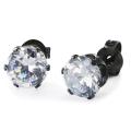 West Coast Jewelry Black Stainless Steel Cubic Zirconia Stud Earrings (6 mm)
