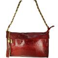 Ronella Lucci Vecceli Italy Alligator Embossed Red Crossbody