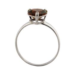 10k White Gold Heart-cut Garnet Solitaire Ring