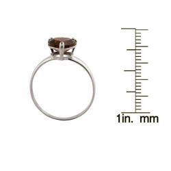 10k White Gold Heart-cut Garnet Solitaire Ring