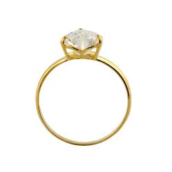 10k Yellow Gold Heart-cut Clear Cubic Zirconia Solitaire Ring